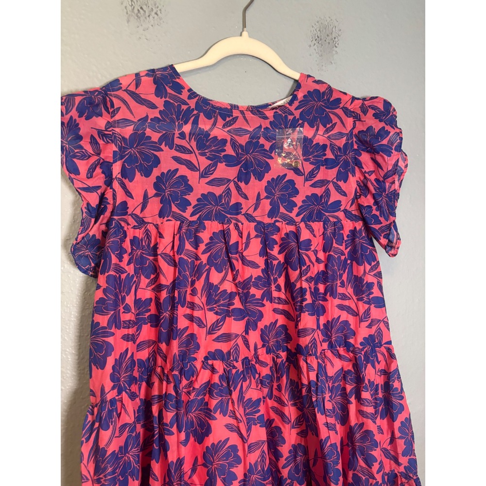 NWT Talulah Pink Purple Floral Tiered Babydoll Dress Flutter Sleeve Medium - Picture 4 of 9